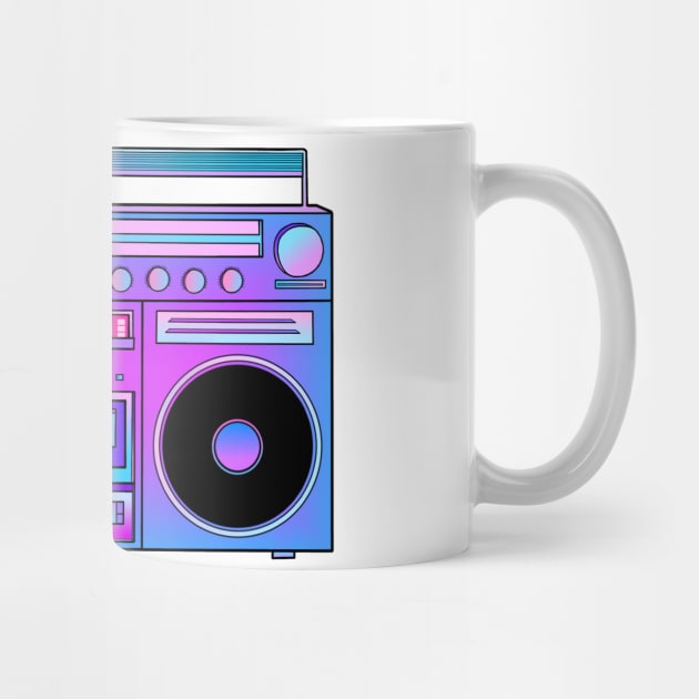 Musical Cotton Candy Blue Pink Boombox by Art by Deborah Camp